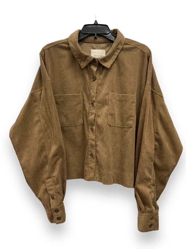 Brown Top Long Sleeve Thread And Supply, Size Xl