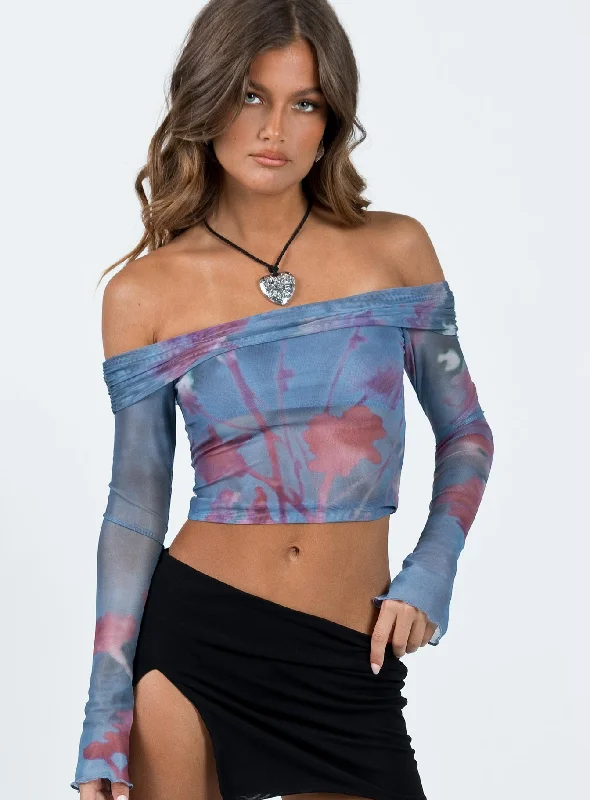 Motel Nagya Top Lumen Mesh Blue