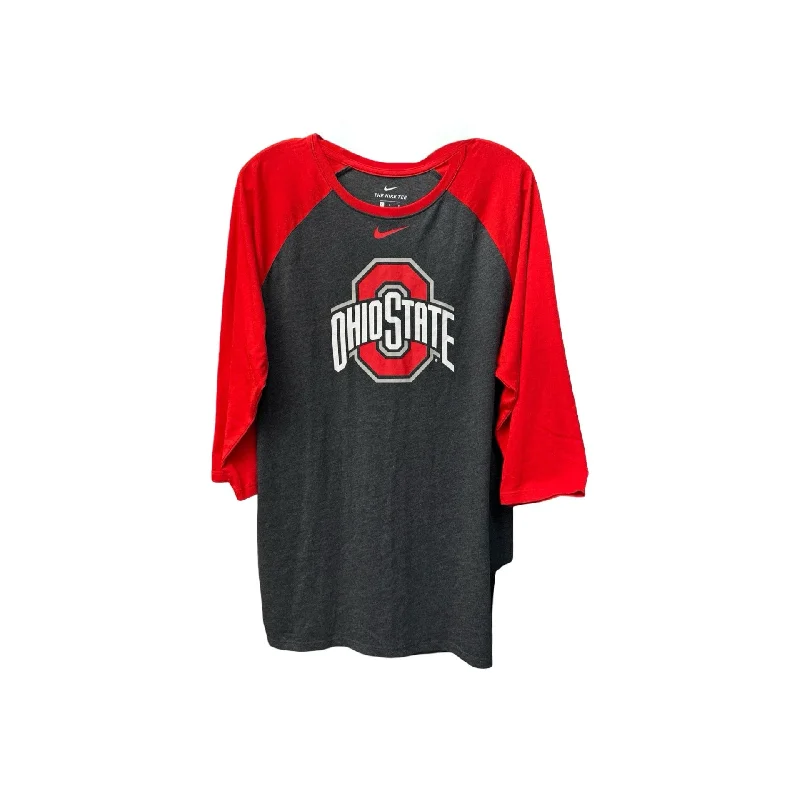 Ohio State University Sports Team Top 3/4 Sleeve Basic Nike Apparel, Size L