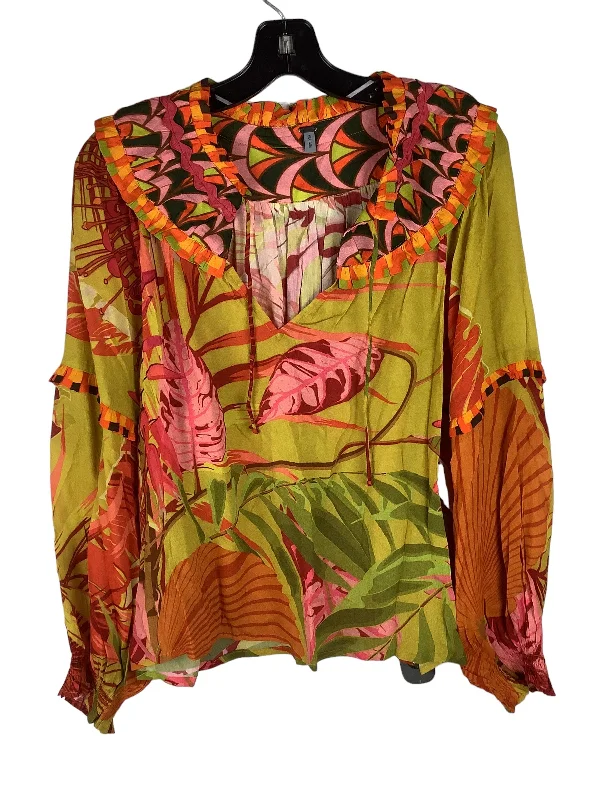 Top Long Sleeve By Bl-nk In Multi-colored, Size: M