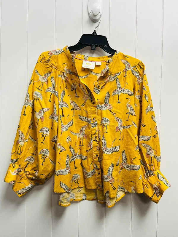 Top Long Sleeve By Maeve In Yellow, Size: M