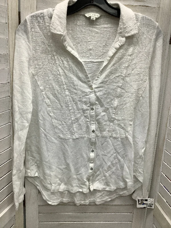 White Top Long Sleeve Lucky Brand, Size S