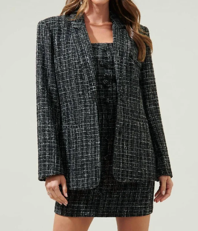 Margaret Tweed Blazer In Black