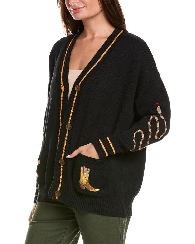 Minnie Rose Novelty Oversized Cashmere-Blend Cardigan