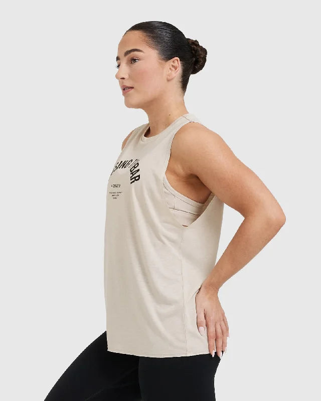 Raising The Bar Graphic Unisex Muscle Vest | Sand