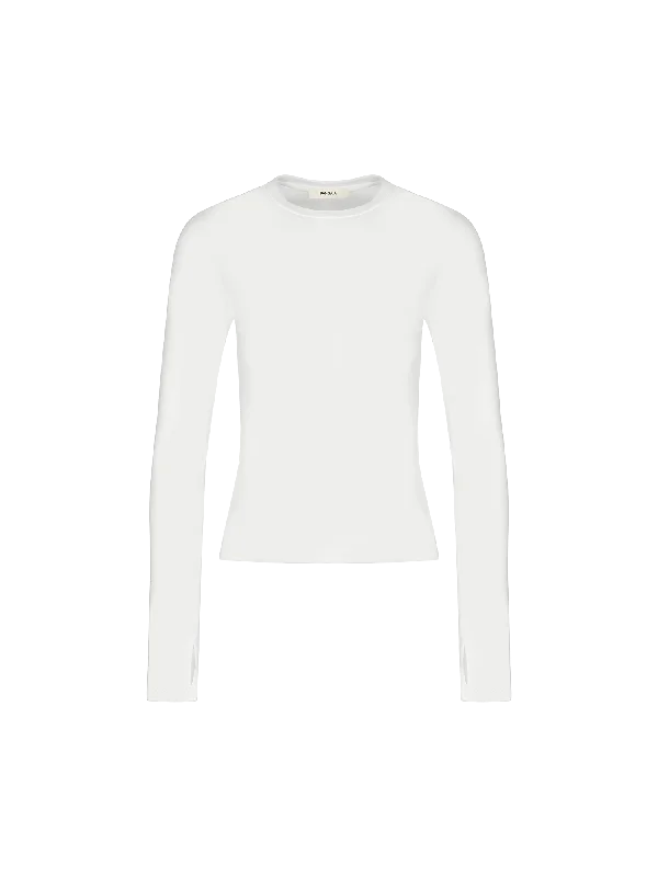 Women's 365 Cotton-Stretch Long-Sleeved Top—off-white