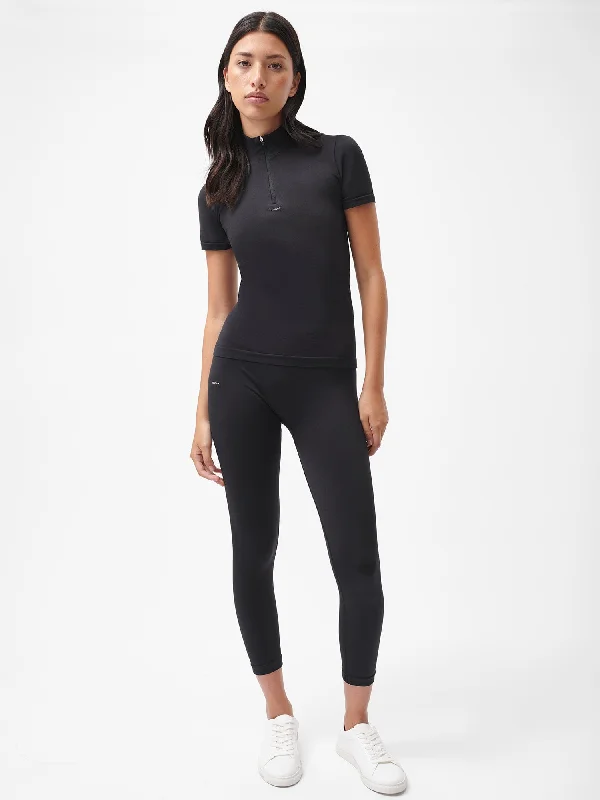 Women's Plant-Stretch Zipped Top—black