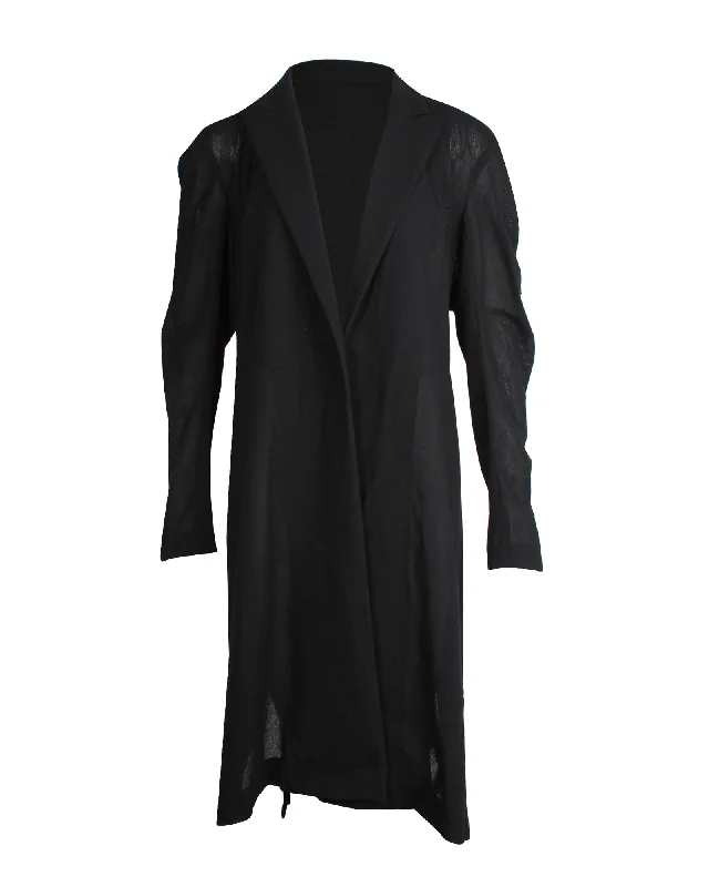 Yohji Yamamoto Long Coat in Black Wool