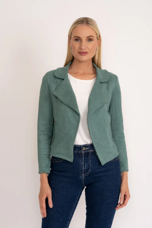 Sage Suede Cover Up Jacket