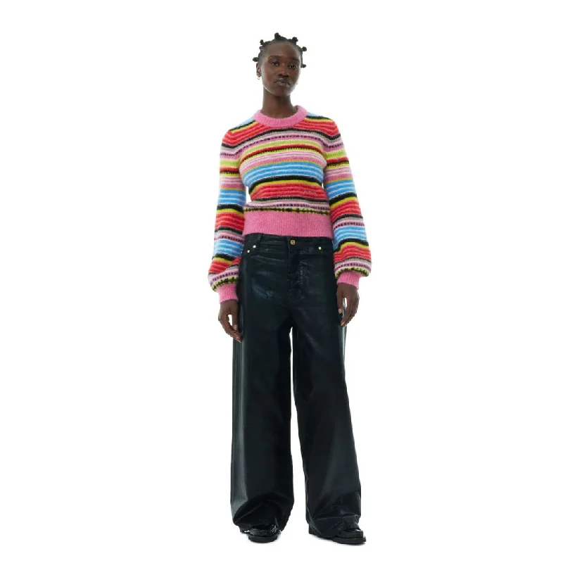 Striped Soft Wool O-Neck Sweater (Multicolour)