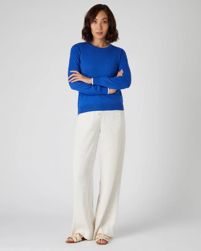 Women's Cotton Cashmere Sweater Victoria Blue