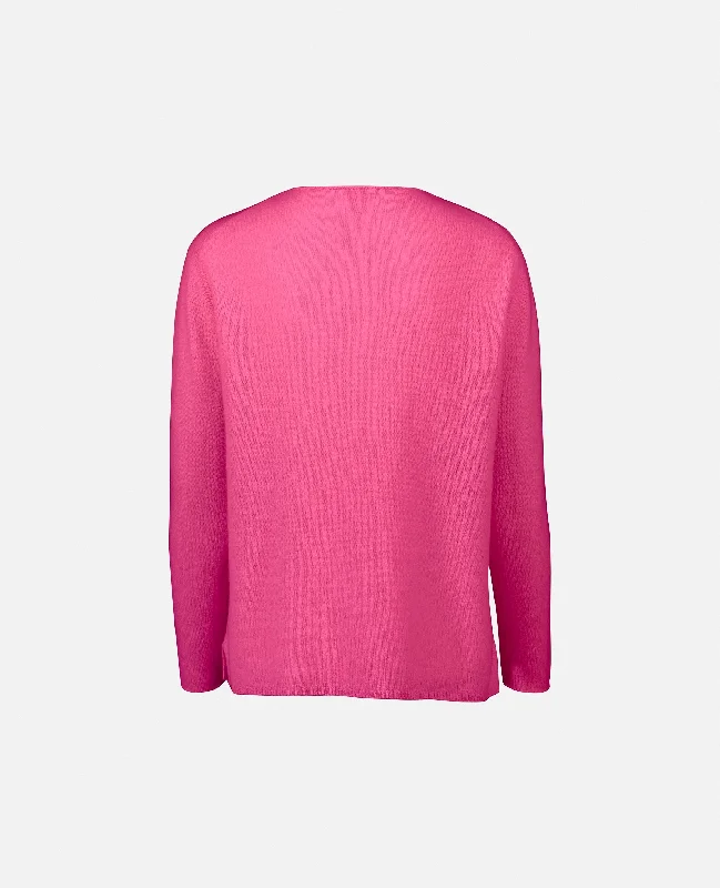 Rundhals Pullover aus Cashmere in Rose