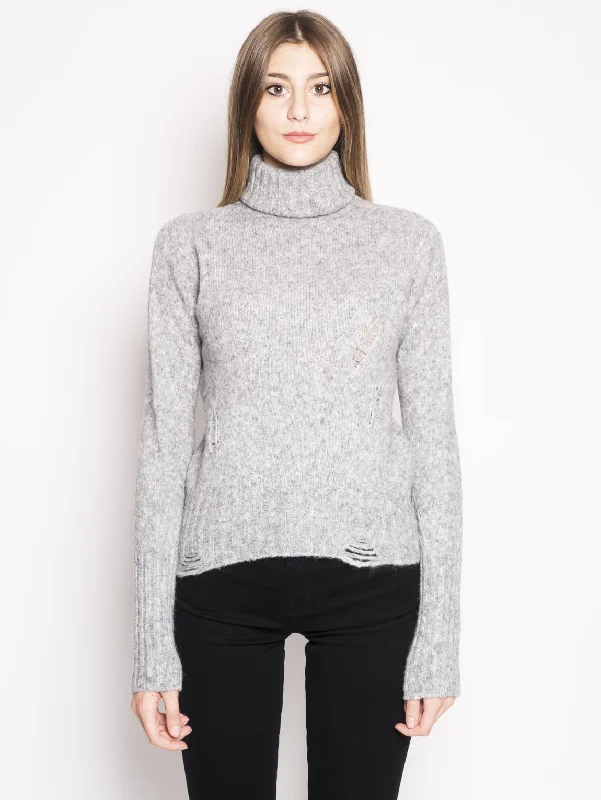 Maglione con Effetto Used Grigio