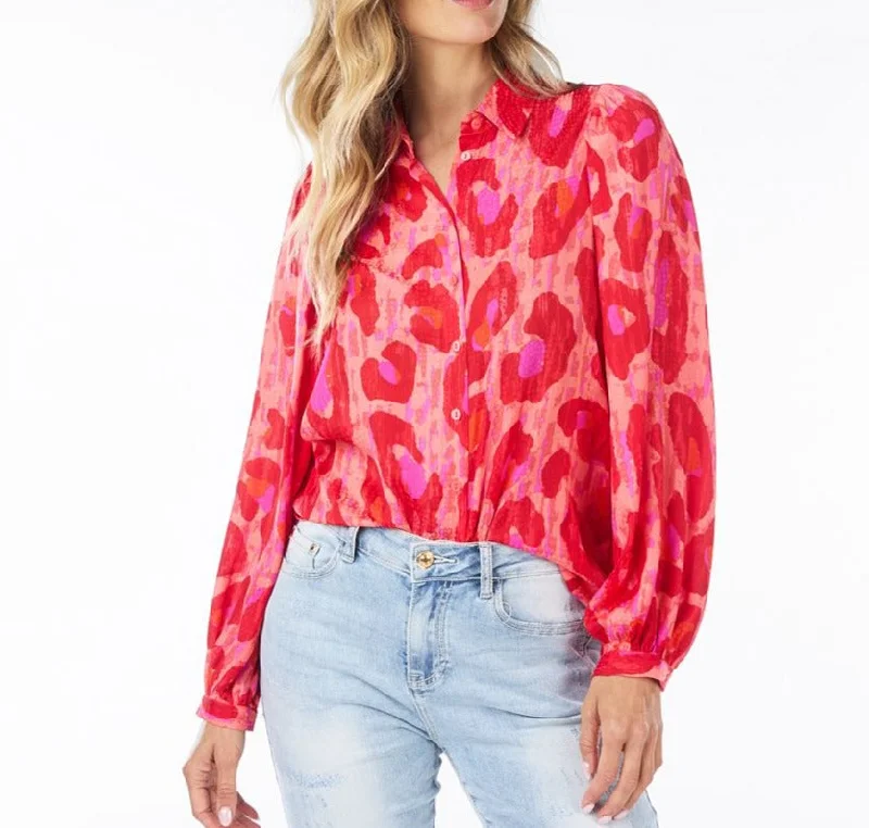 Fancy Animal Print Blouse