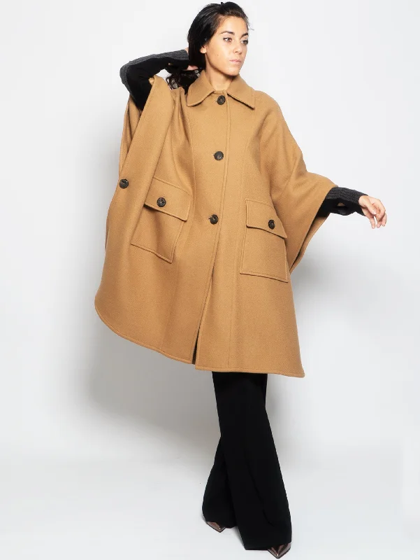 Cappotto a Mantella Cammello