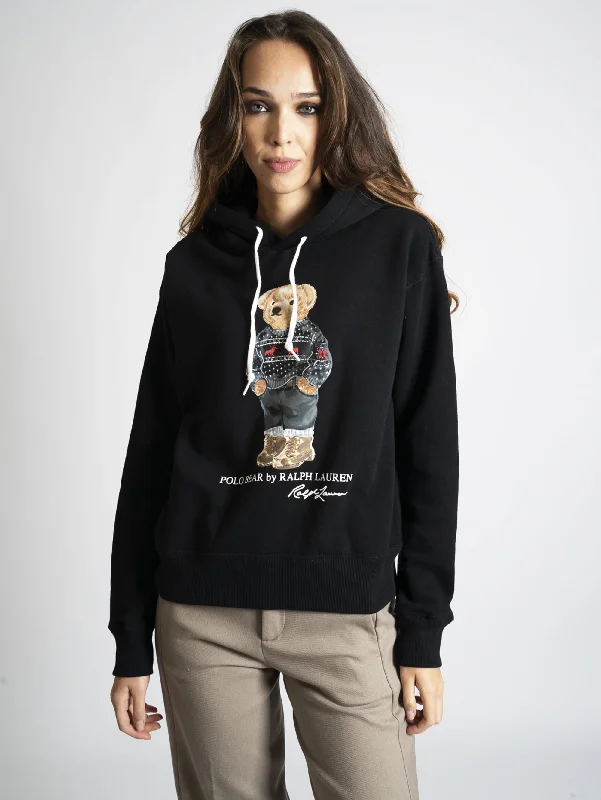 Felpa Polo Bear con Cappuccio Nero