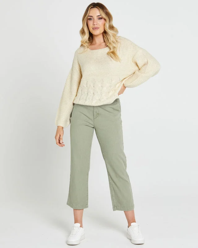 Sass Erin Cable Knit Jumper Cream