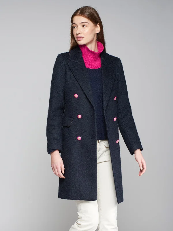 Vilagallo Navy Double Breasted Dress Coat