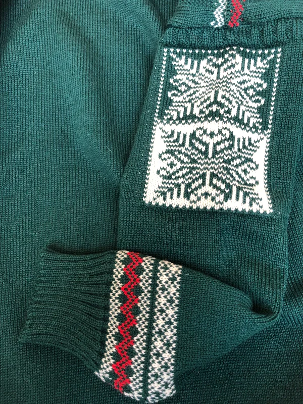 Winter Patterned Guernsey in Bottle Green