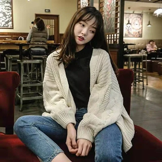 Women Open Front Cardigan Sweaters Winter Women Sweater Knitted Long Sleeve Knitwear Girls Casual Outerwear Femme Top