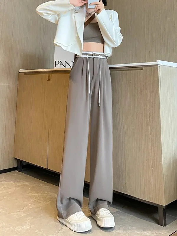 Korean High Waist Wide Leg Trousers