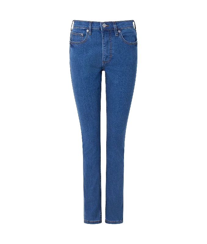 Soft Stretch Denim High Rise Skinny Jeans - Blue