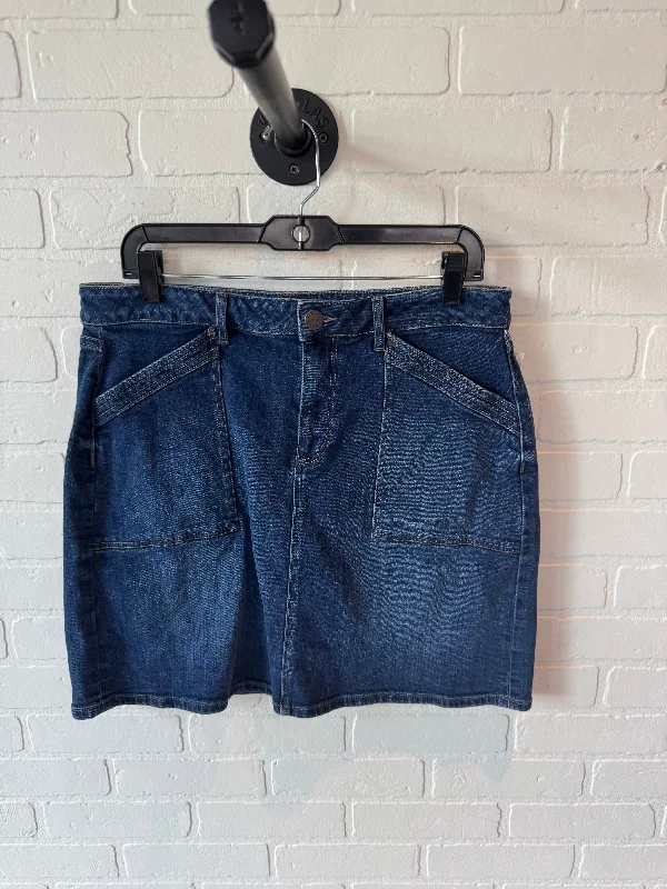 Skirt Mini & Short By Loft In Blue Denim, Size: 10