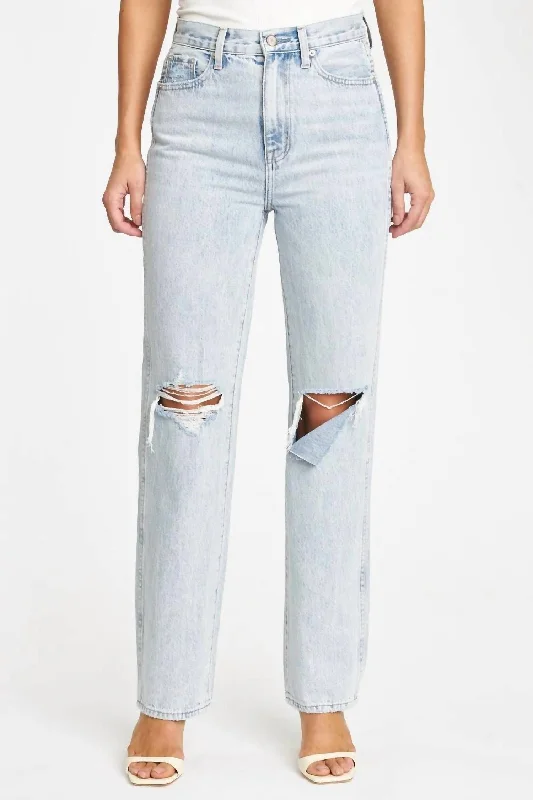 Cassie Super High Rise Straight Jeans In Moonlight Distressed