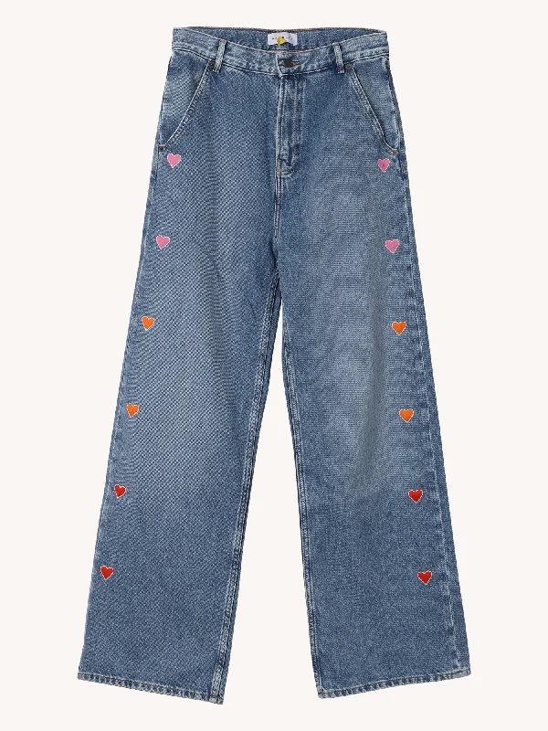 Straight Leg Jean with Hearts