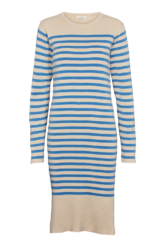 Sailor Stripe Knit Dress - Birch/Azure Blue