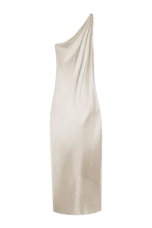 BM Single Shoulder Cone Dress - Limestone