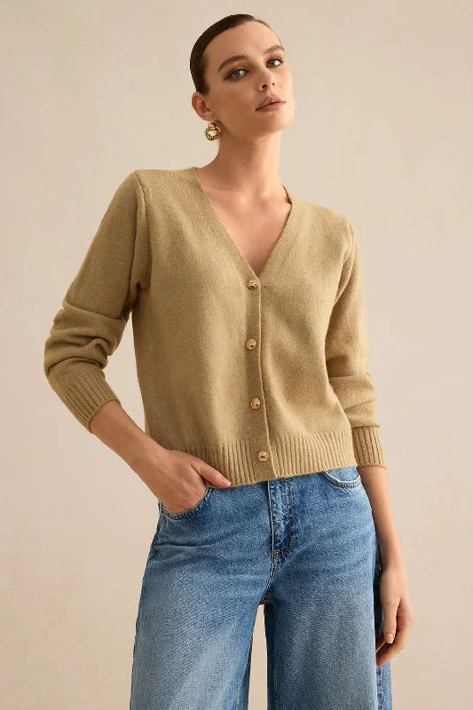 Sweater V-Neck Long-Sleeve Top