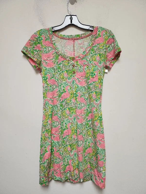 Dress Casual Short By Lilly Pulitzer In Green & Pink, Size: S