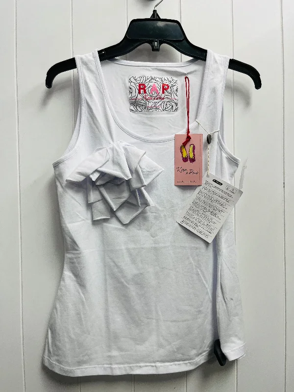 Top Sleeveless By ROSE A PARIS  In White, Size: S