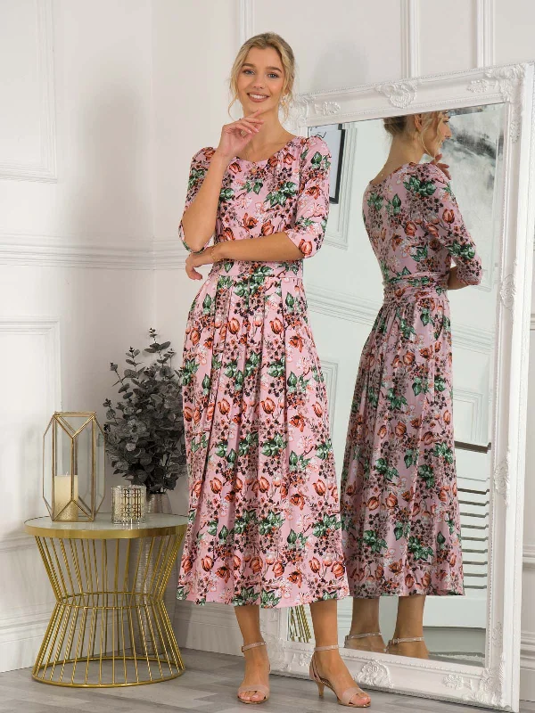 Dorothy Abstract Floral Print Dress, Pink Floral