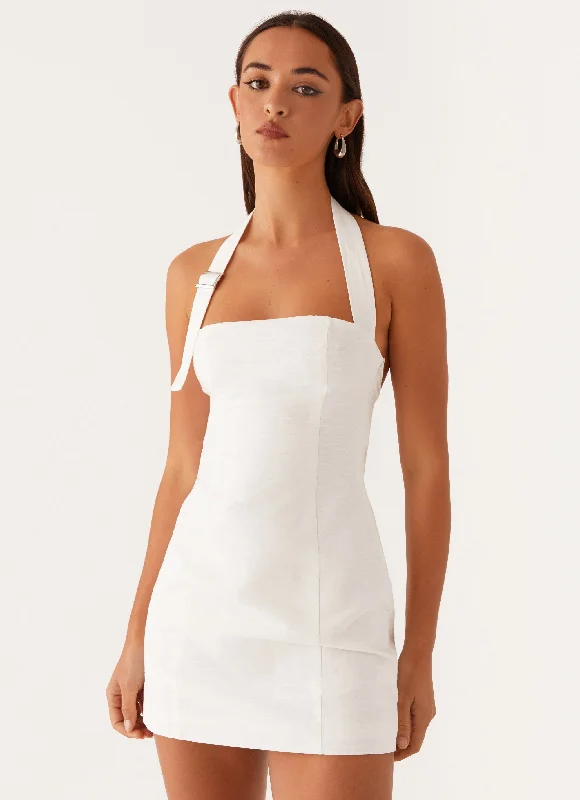 Julianna Linen Mini Dress - White