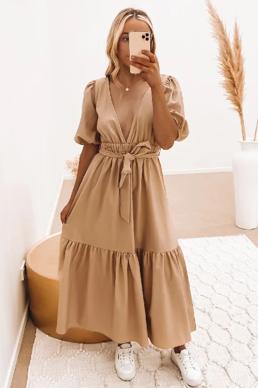 Milani Midi Dress Tan