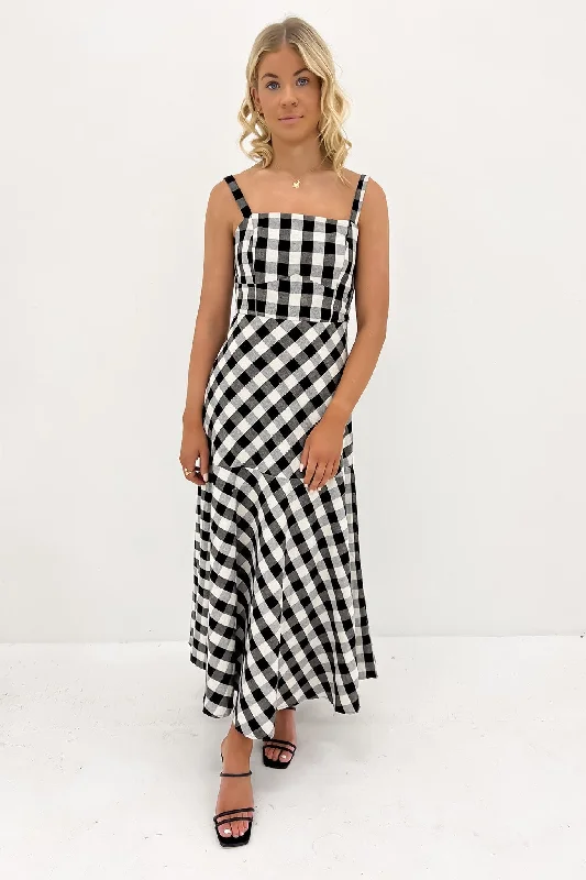 Sullivan Midi Dress Black Check