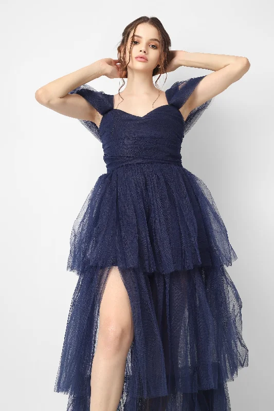 Sydney Galactic Cobalt Tulle Maxi Dress