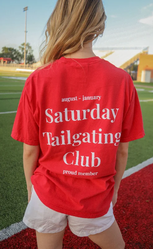 charlie southern: saturday tailgating club t shirt - red