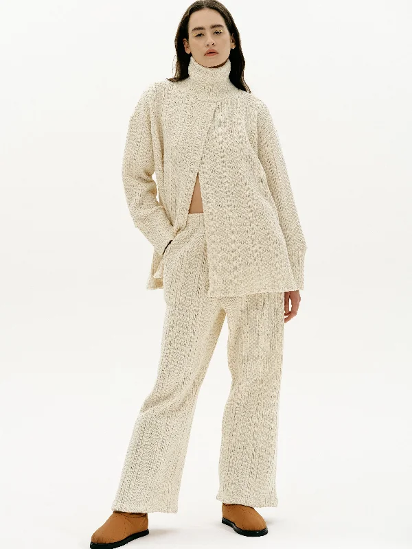 Cable Knit Pants, Buttercream