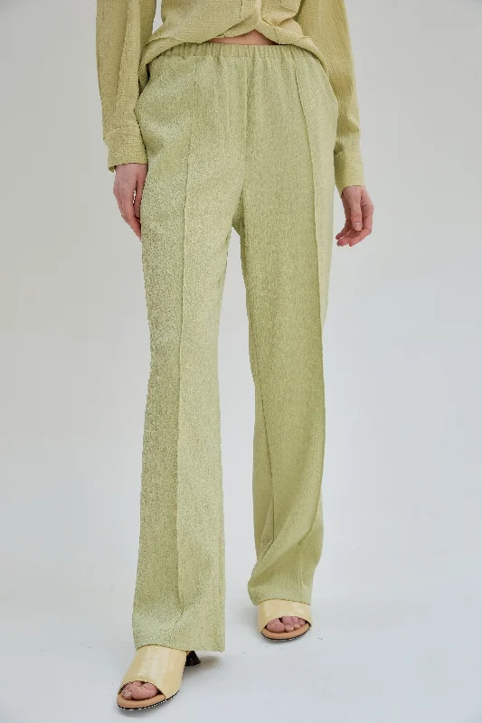 Lightweight Pull-on Linen Pants, Pear