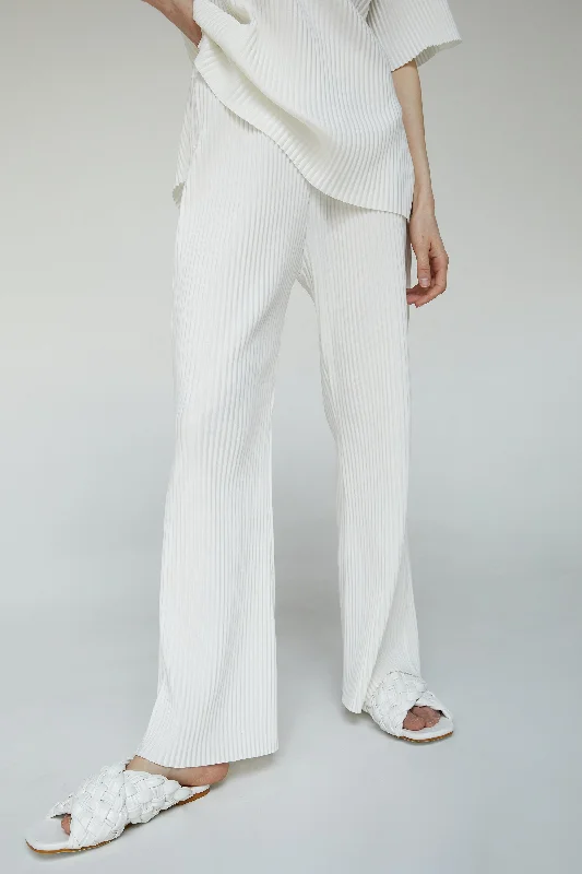 Plissé Lounge Pants, Milk