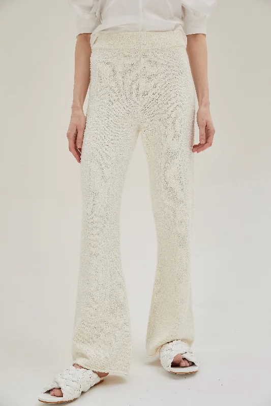 Pull-On Knit Pants, Creme