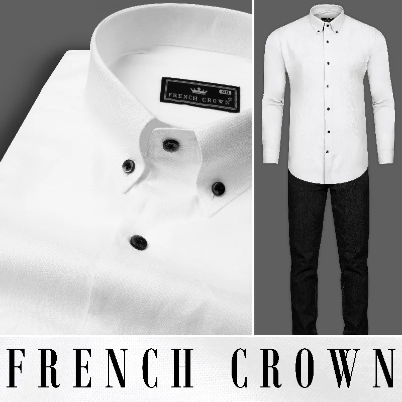 Bright White Luxurious Linen Shirt