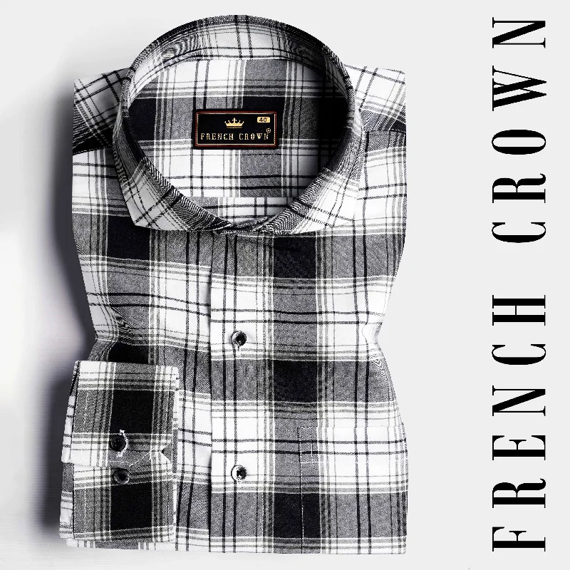 Jade Black and Oslo Gray Twill Plaid Premium Cotton Shirt