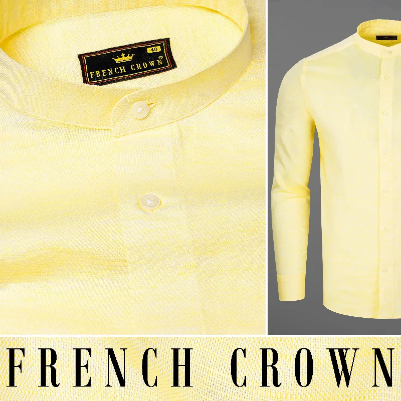 Parchment Yellow Luxurious Linen Shirt