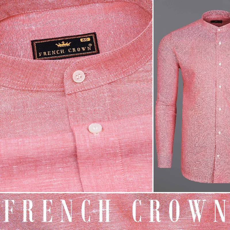 Sherbet Pink Luxurious Linen Shirt