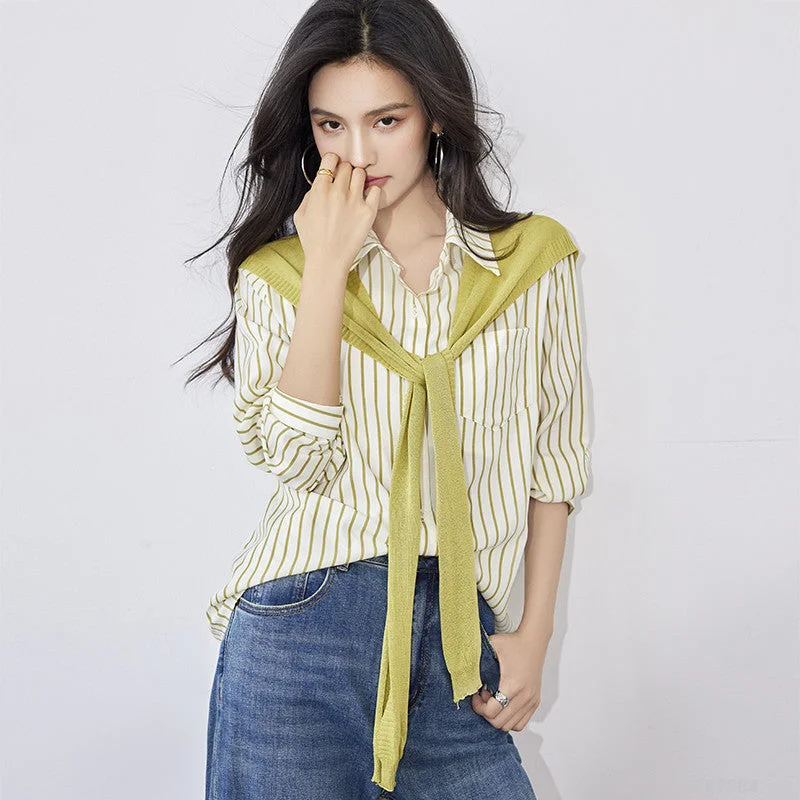 Fruit green stripes + shawl