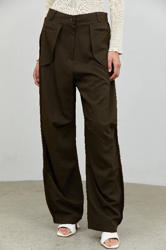 Inside Out Draped Cargo Pants, Walnut